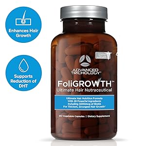 پک دوتایی مکمل ضخیم کننده و پرپشت کننده گیاهی موهای نازک مدل foligrowth  دارای DHTBLOCKER