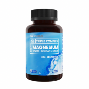 کاملترین مکمل گیاهی منیزیم ( گلیسینات ، سیترات ، مالات )  با جذب بالا 90 عددی برند bioemblem