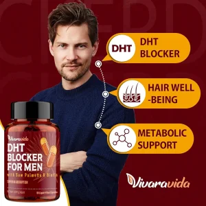 مکمل  ضد ریزش مو DHT blocker مخصوص آقایان 90 عددی  برند Vivaravida