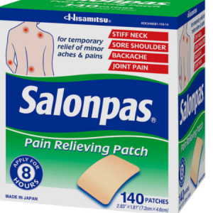 چسب تسکین دهنده درد salonpas ساخت ژاپن پک 20 عددی و 140 عددی