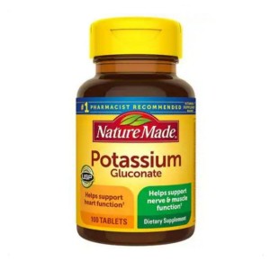 مکمل پتاسیم گلوکونات 550mg  تقویت قلب و سیستم عصبی 100عددی برند نیچرمد