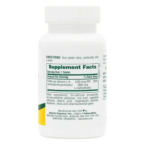 قرص فولیک اسید NaturesPlus Folic Acid 800mcg نیچرز پلاس (90 عددی)