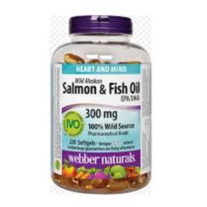 روغن ماهی سالمون آلاسکا وحشی وبر نچرالز 300 میلی گرم 220عددی