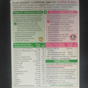 مکمل پرگناکر پلاس با امگا 3 ویتابیوتیکس Vitabiotics Pregnacare Plus