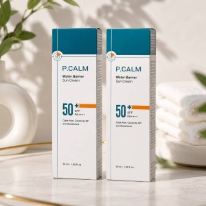 کرم ضد آفتاب مرطوب کننده P.CALM Water Barrier با روکش مات، بدون ایجاد سفیدی، SPF 50+، PA++++، گیاهی، مناسب پوست خشک، چرب، حساس، محصولات مراقبت از پوست کره‌ای
