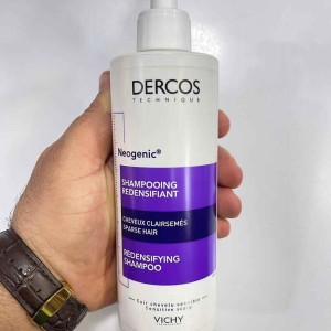 شامپو ویشی Vichy مدل نئوژنیک Neogenic سری درکوس Dercos حجم 400 میل | احیا کننده موی نازک