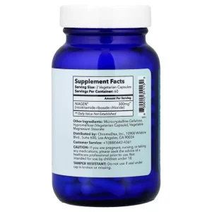 مکمل جوانساز ، ضد پیری و بازسازی سلولی NAD ترو نیاژن TRU NIAGEN 300 میلی گرم ۱۲۰عددی ساخت آمریکا Tru Niagen 300mg انقضا 4/2028
