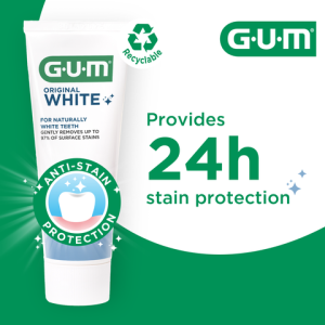 خمیردندان سفیدکننده GUM Original White (سان‌استار ) ۷۵ میل
