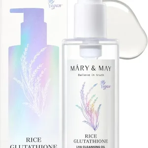 شوینده گیاهی روغنی گلوتاتیون برنج مری اند می لایه بردار ملایم و روشن کننده پوست Mary&May Rice Glutathione LHA Cleansing Oil  حجم ۲۰۰ میل