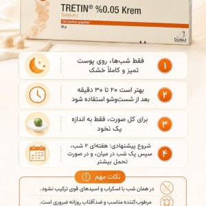کرم ترمیم کننده ترتینوئین مدل ترتین 0/05%tretin