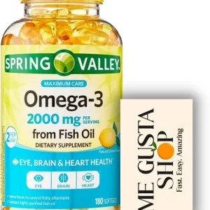مکمل طبیعی امگا ۳ دوز ۲۰۰۰ mg  برند spring valley ساخت کانادا ۱۸۰عددی