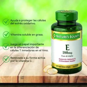 سافت ژل ویتامین E نیچرز بونتی 180 میلی‌گرم Nature’s Bounty Vitamin E 180 mg (400 IU) Rapid Release Softgels