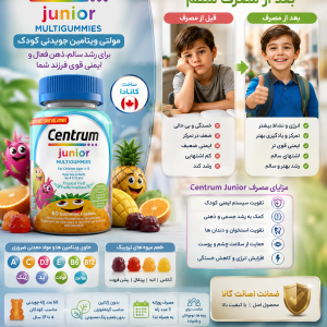 میوه‌ای گرمسیری مخصوص کودکان Centrum Junior MultiGummies، 60 عدد پاستیل