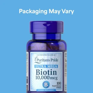 مکمل بیوتین biotin ultra mega دوز ۱۰۰۰۰ میکرو گرم ساخت آمریکا ۱۰۰ عددی