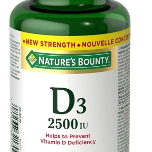 ویتامین دی ۳۰۰ عددی D3 2500 UI NATURES BOUNTY