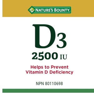 ویتامین دی ۳۰۰ عددی D3 2500 UI NATURES BOUNTY