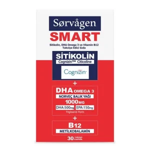 کپسول‌های سورواژن (Sorvagen) حاوی سیتیکولین، DHA، امگا ۳ و ویتامین B12 - بسته ۳۰ عددی