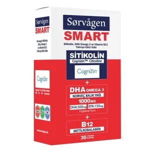 کپسول‌های سورواژن (Sorvagen) حاوی سیتیکولین، DHA، امگا ۳ و ویتامین B12 - بسته ۳۰ عددی