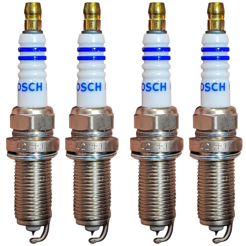 شمع تقویتی خودرو بوش مدل سوزنی ایریدیوم کد Russia+42 پایه بلند مناسب برای پژو 206 تیپ 5 و 207 بسته 4 عددی