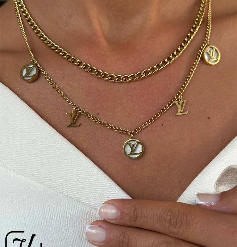 گردنبند طرح  دو لاین