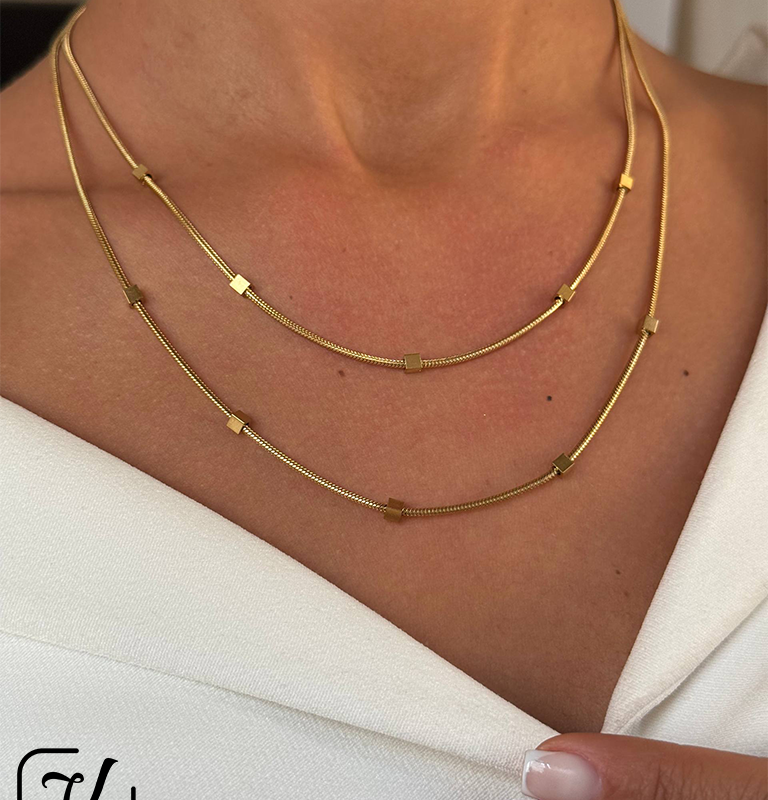 گردنبند طرح  دو لاین