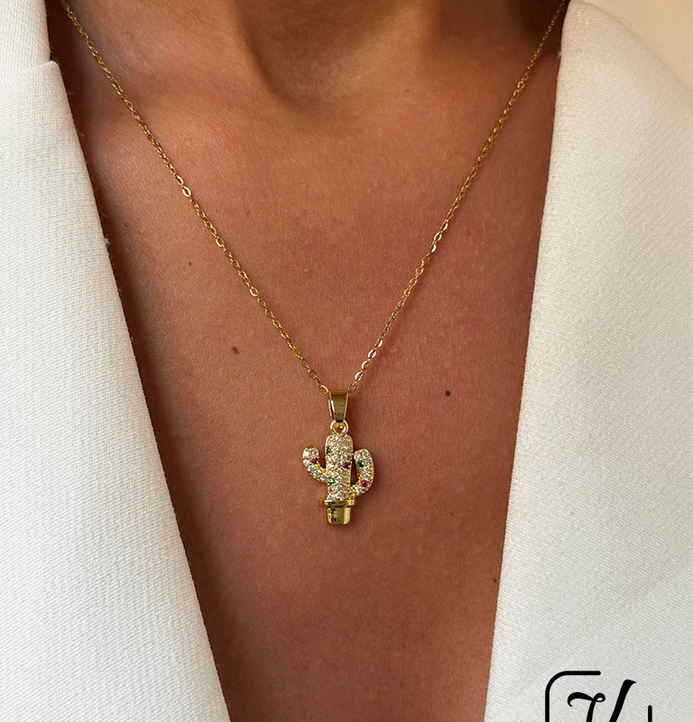 گردنبند  طرح کاکتوس