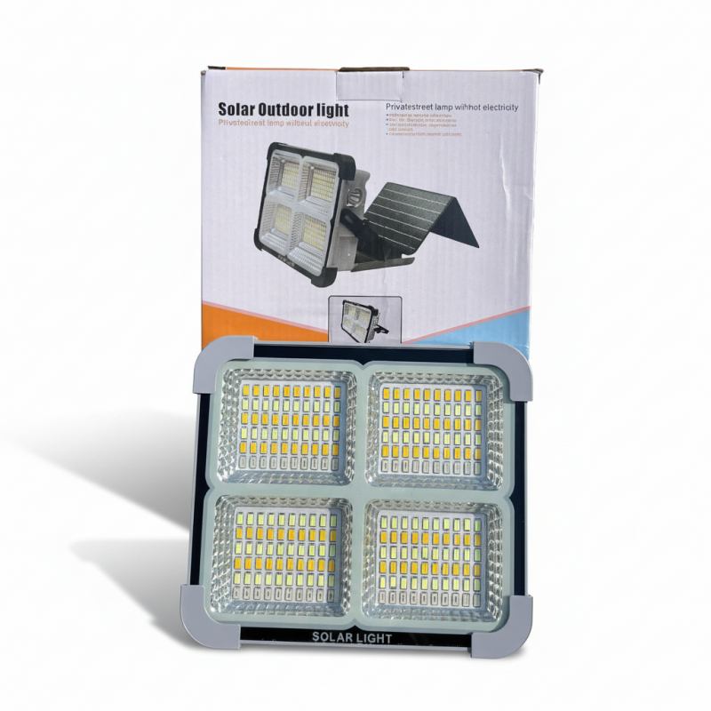 پروژکتور شارژی سولار ۱۰۰ وات مدل کتابی با ۴ باتری قابل تعویض و پاوربانک