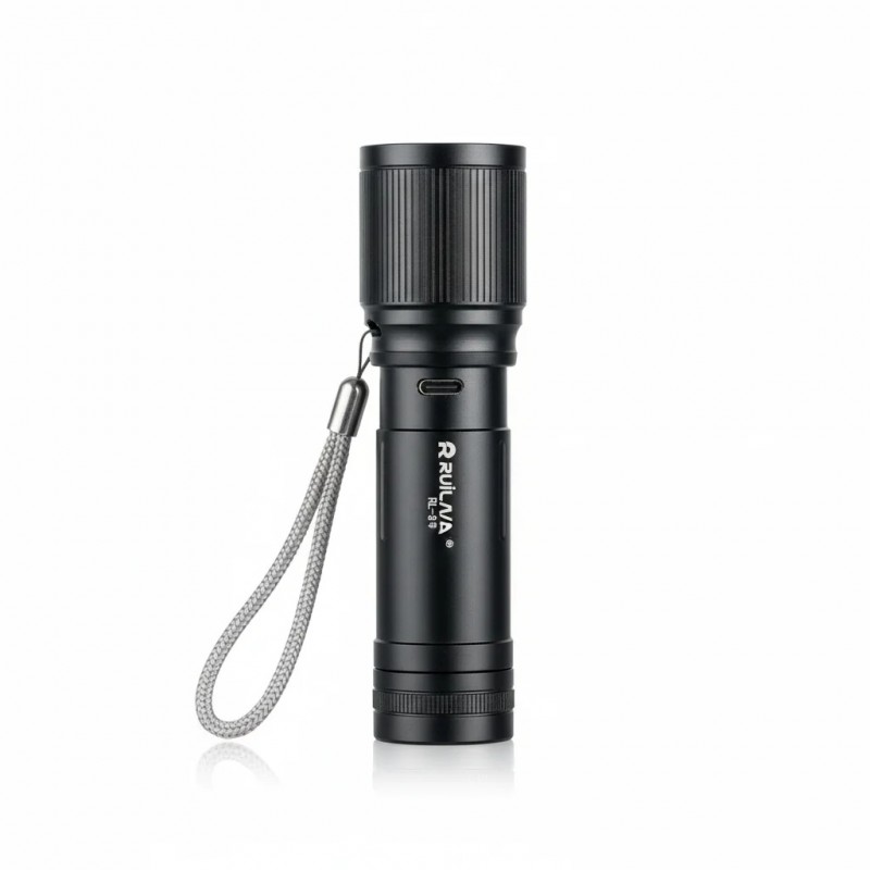 چراغ قوه چندکاره شارژی حرفه‌ای RuiLiang RL‑S9923 ضدآب، نور LED و جانبی COB، مناسب کمپینگ و نجات، شارژ Type‑C