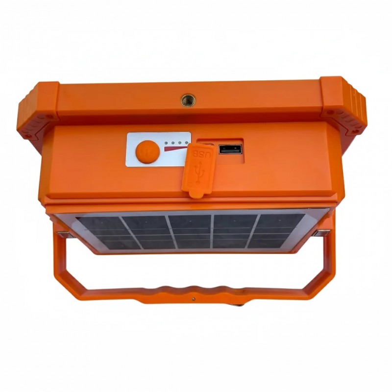 پرژکتور خورشیدی شارژی ۲۰۰ وات ضدآب دارای ۴ باطری قدرتمند و طراحی جعبه ابزاری