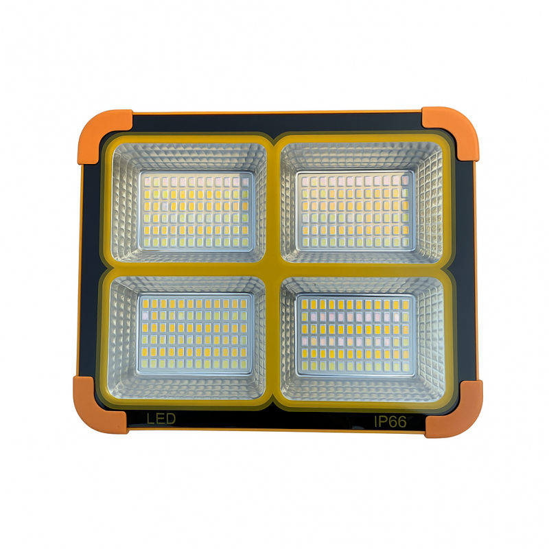 پرژکتور خورشیدی شارژی ۲۰۰ وات سولار لایت ضدآب با نور LED قوی و پنل خورشیدی