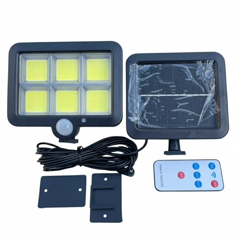 چراغ خورشیدی دیواری سنسوردار مدل COB پنل جدا ضدآب