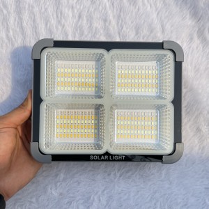 پرژکتور شارژی سولاری 200 وات SOLAR LED LIGHT پاوربانک دار  4 باطری