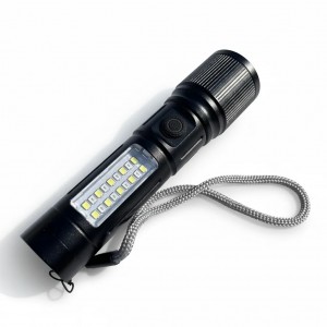 چراغ قوه چندکاره شارژی حرفه‌ای RuiLiang RL‑S9923 ضدآب، نور LED و جانبی COB، مناسب کمپینگ و نجات، شارژ Type‑C