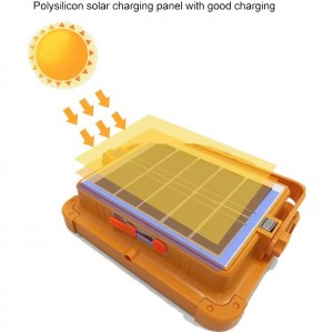 پرژکتور خورشیدی شارژی KY‑100W پاوربانک‌دار ضدآب با پنل LED قوی قابل حمل
