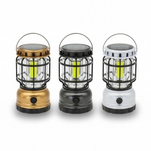 فانوس خورشیدی شارژی چندکاره مدل 2010T با لامپ COB فوق العاده پرنور و پنل سولار 