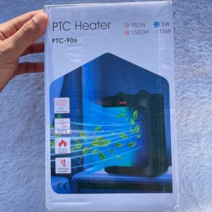 بخاری برقی فن‌دار مدل PTC‑906 توان 1500 وات – هیتر سرامیکی هوشمند کم‌مصرف