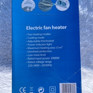 بخاری برقی فن‌دار FH-20، توان 2000 وات با ترموستات قابل تنظیم، گرمایش سریع
