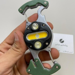 چراغ قوه شارژی چندکاره فلزی W5146 با نور COB و LED