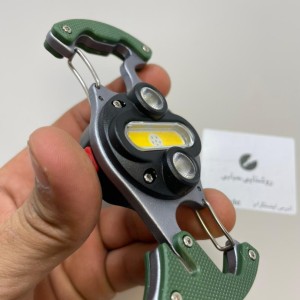 چراغ قوه شارژی چندکاره فلزی W5146 با نور COB و LED