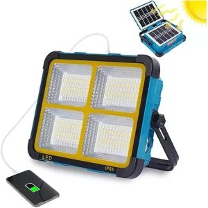 پرژکتور سولاری شارژی ZL‑501 | دو پنل خورشیدی، 5 حالت نور، ضدآب