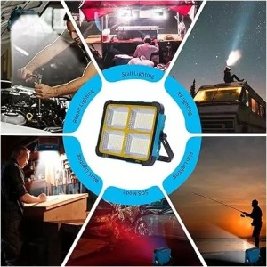 پرژکتور سولاری شارژی ZL‑501 | دو پنل خورشیدی، 5 حالت نور، ضدآب