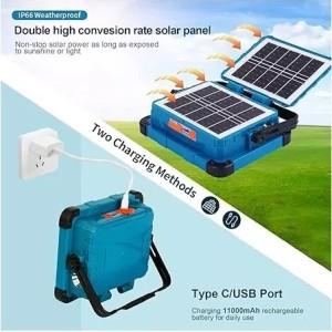 پرژکتور سولاری شارژی ZL‑501 | دو پنل خورشیدی، 5 حالت نور، ضدآب