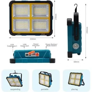 پرژکتور سولاری شارژی ZL‑501 | دو پنل خورشیدی، 5 حالت نور، ضدآب