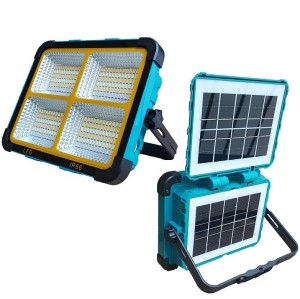 پرژکتور سولاری شارژی ZL‑501 | دو پنل خورشیدی، 5 حالت نور، ضدآب