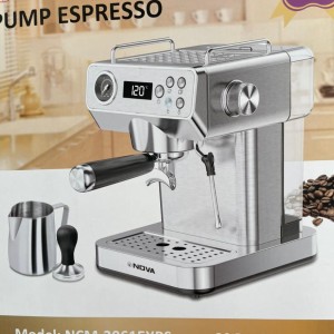 اسپرسوساز NDVA NCM‑2061EXPS فشار 20 بار ترموبلاک 1360 وات با نازل کف‌ساز