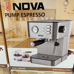 اسپرسوساز ندوا مدل NCM‑160EXPS | فشار قوی با نازل بخار حرفه‌ای