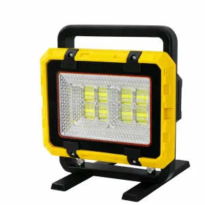 پرژکتور شارژی ۵۰۰ وات JGXL | باتری دریلی ۲۱ ولت | پایه فلزی تاشو و نور فوق‌قوی LED