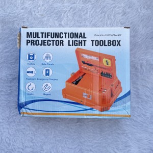 پرژکتور خورشیدی شارژی ۲۰۰ وات مدل جعبه‌ابزاری ضدآب با چهار باتری