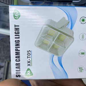 چراغ کمپینگ خورشیدی پرنور مدل XK‑T05 شارژی Type‑C و باتری 18650