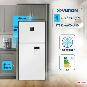 یخچال فریزر 26 فوت ایکس ویژن مدل TT582-AWD/AS